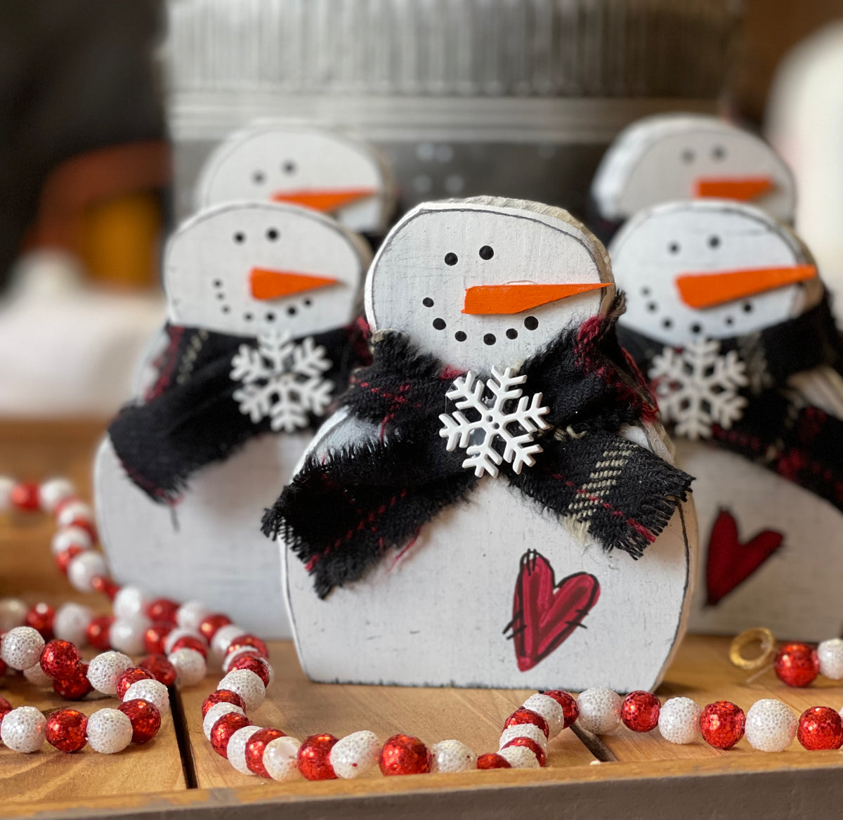 Mini Wooden Snowman Studio 527