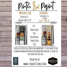 Fall Porch Sign workshop| Whiskey Jar |  Sept. 7th