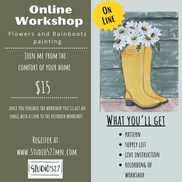 ONLINE WORKSHOP- Rainboots & Flowers