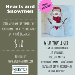 Online Hearts and Snowmen painting